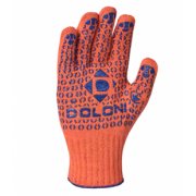 Рукавиці трикотажні з ПВХ малюнком  Універсальні помаранчеві XL арт. 526